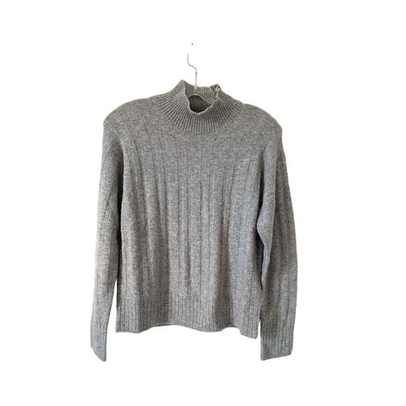 J. Crew Sweaters - J. Crew Ribbed Merino Wool Alpaca Soft Turtleneck Gray Size XS NEW